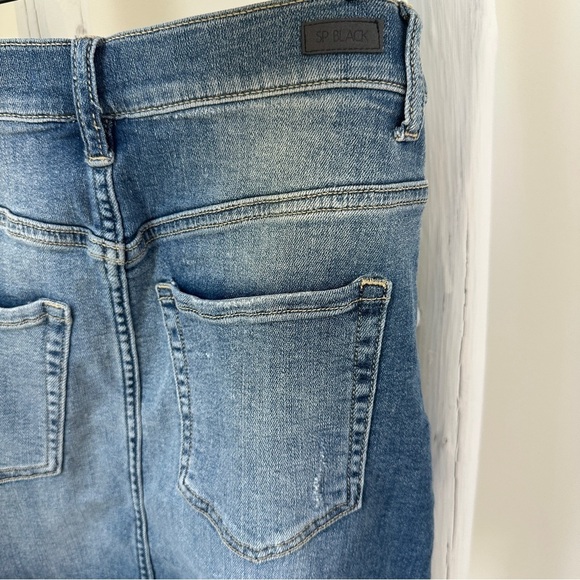 SP Black Label Casual Pencil Mini Denim Skirt with Frayed Edge Size Small - Picture 5 of 14